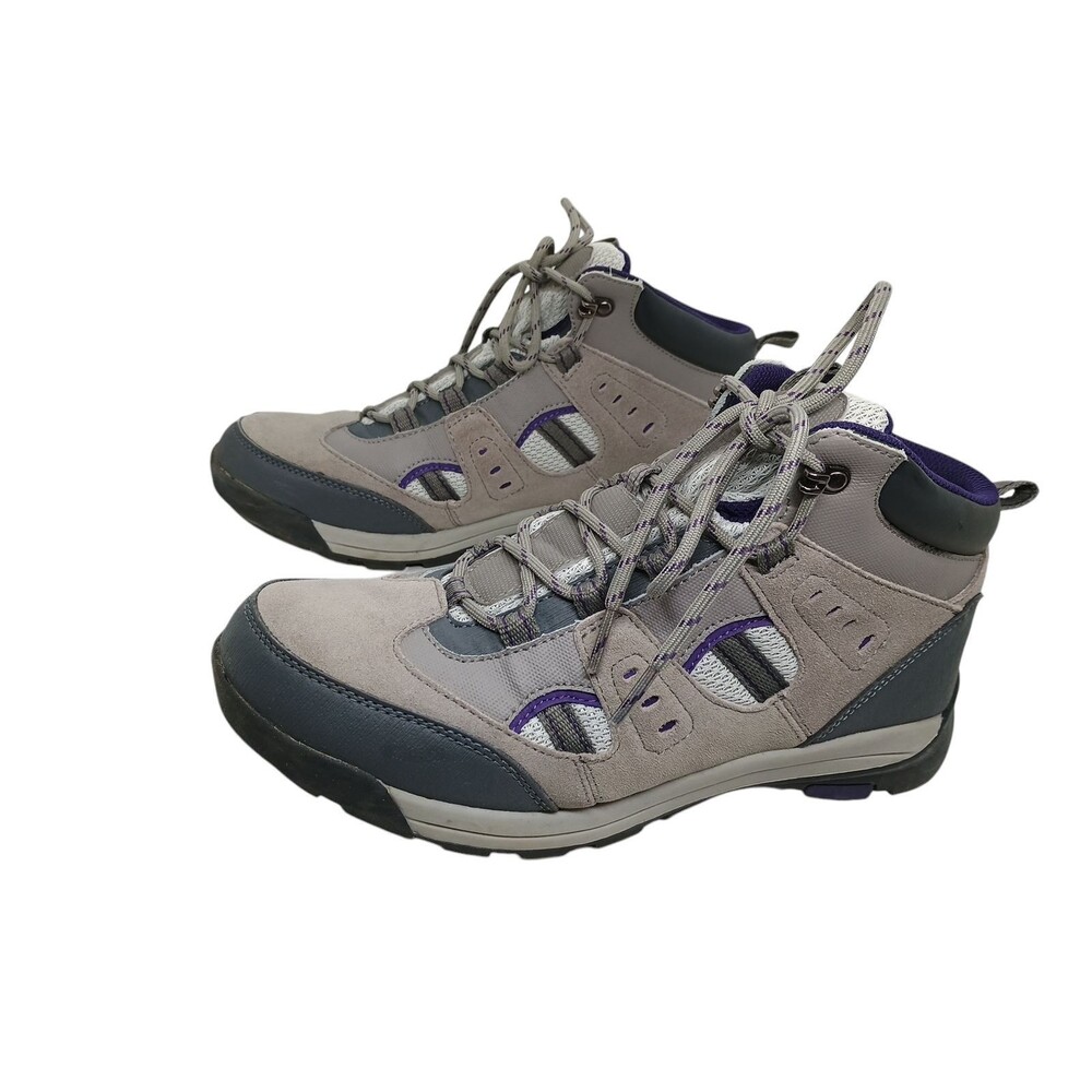 Lands' End Hiking Boots Women's size 9.5 B Grey Suede Hiking MINT!